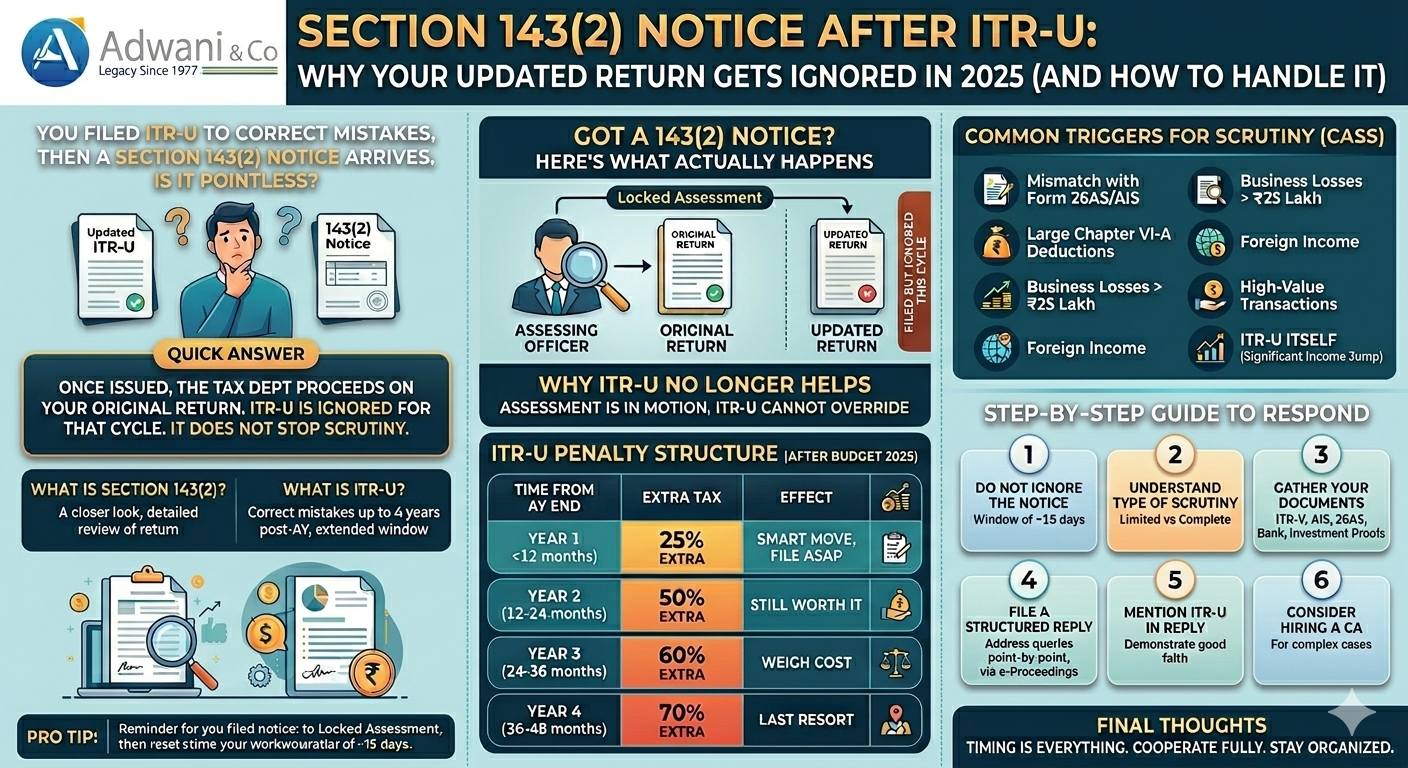 Section 143(2) Notice After ITR-U:Beware the Costly Mistake of Filing Too Late