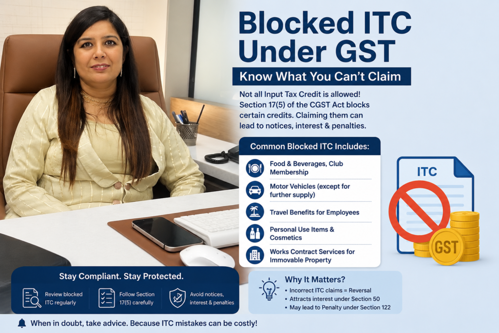 Blocked ITC Under GST: What Section 17(5) Really Denies You