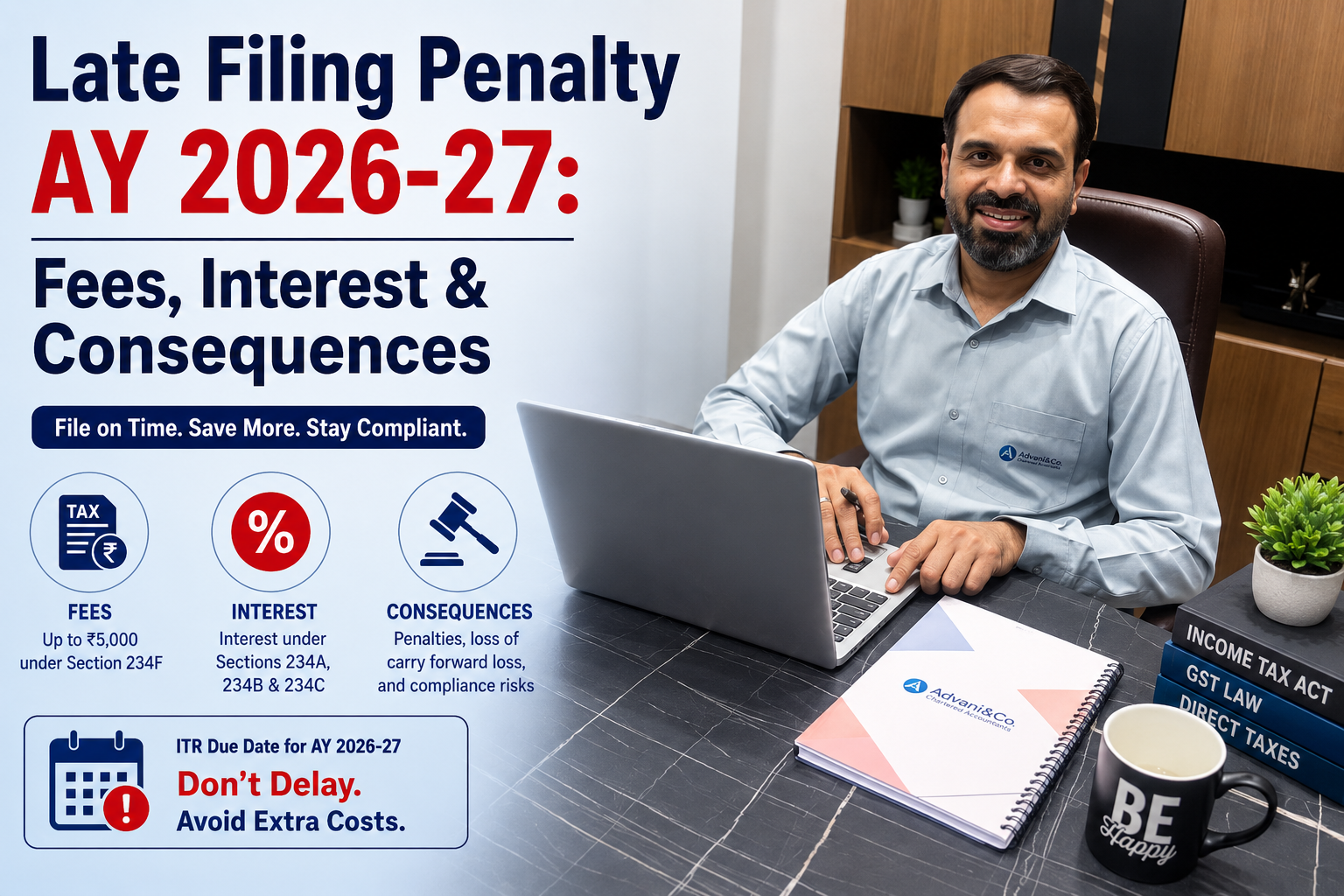 Late Filing Penalty AY 2026-27: Fees, Interest & Consequences